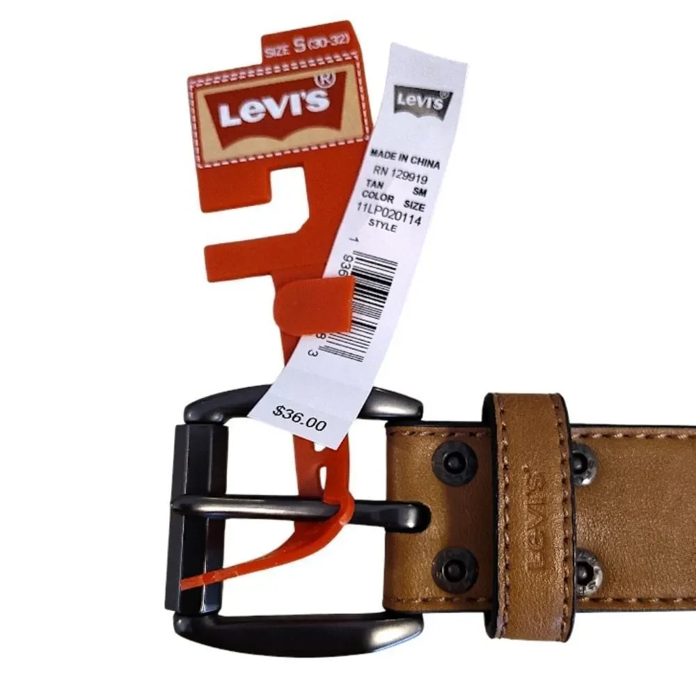 Levi's Tan Synthetic Leather Belt NWT Mens Small SZ 30- 32